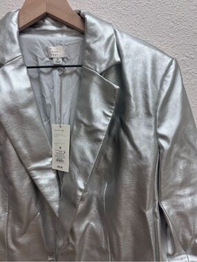 a new day Metallic Silver Blazer Jacket